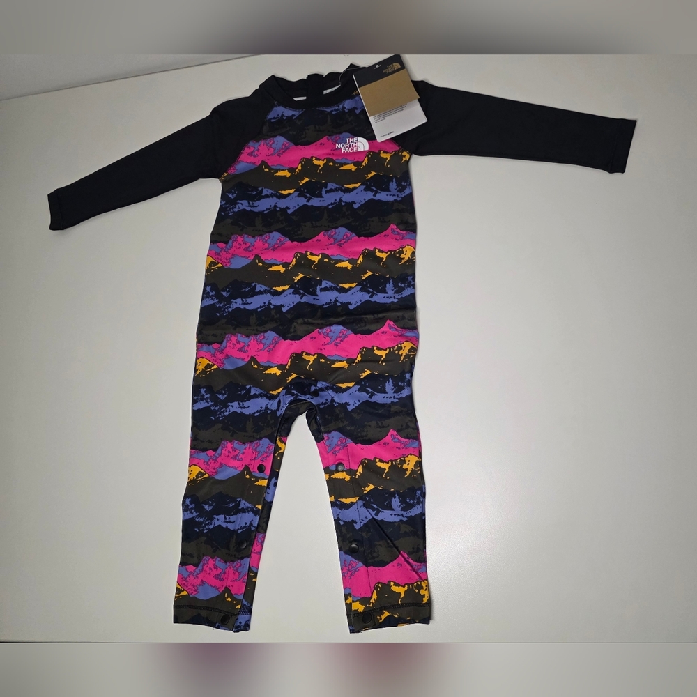 NWT 12-8M The North Face Girls Sun Suit UPF 40+ Long Sleeve